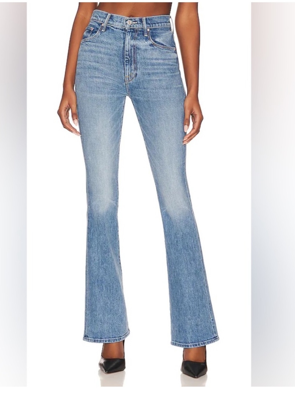 MOTHER High Waisted Weekender Slice Heel Jeans Belle du Jour size 30